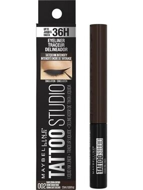 Maybelline Tattoo Studio Liquid Ink Eyeliner - Dark Henna Brown, NEW